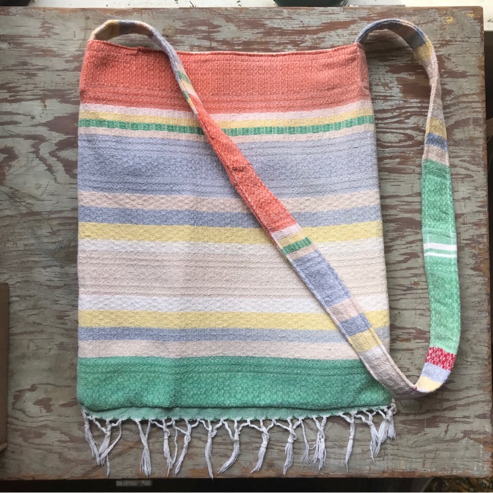 Handmade Beachy Crossbody Tote Bag 18" x 15"